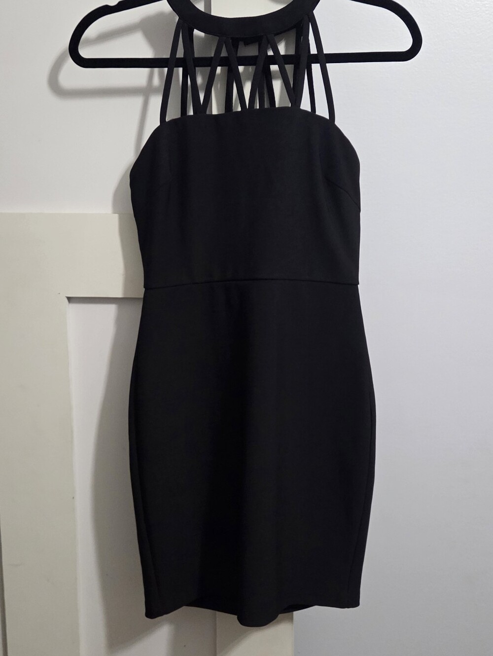 Forever 21 - Black Strappy Neck Sheath Dress LBD - Picture 2 of 9